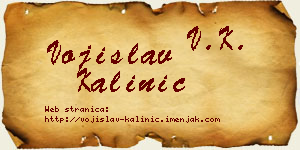 Vojislav Kalinić vizit kartica